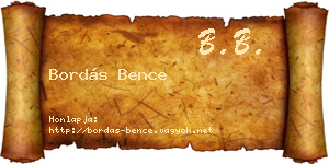 Bordás Bence névjegykártya