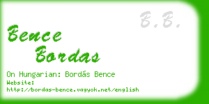 bence bordas business card