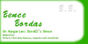 bence bordas business card